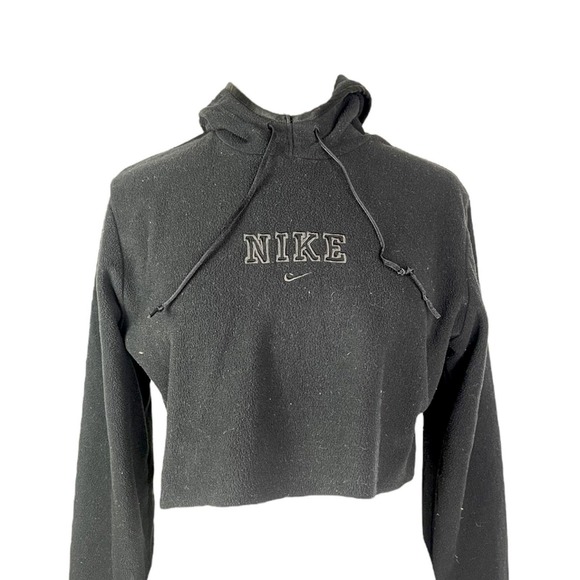 Vintage Nike Cropped Hoodie, Y2k Nike Streetwear, Reworked Nike Crop Sweater - Picture 2 of 8